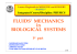 FLUIDS` MECHANICS in BIOLOGICAL SYSTEMS