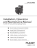 Installation, Operation and Maintenance Manual