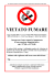 Cartello VIETATO FUMARE - Fac simile di cartello per locali privati