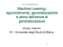 Apprendimento, generalizzazione e stima dell`errore