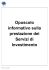 Opuscolo informativo sulla prestazione dei Servizi di