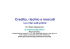 Credito, rischio e mercati