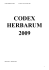 CODEX HERBARUM 2009 Revisione 2 del 16