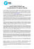 Comunicato Stampa del 9 Ottobre 2014 Calcio, start up, food in rete