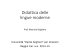 Didattica delle lingue moderne - Università per Stranieri "Dante