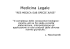 Medicina Legale - Scienze Neurologiche e del Movimento