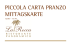 piccola carta pranzo mittagskarte - Boutique