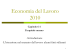 Economia del Lavoro aa 2009 - 2010