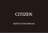 Manuale di istruzioni - CITIZEN WATCH Global Network