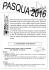 CALENDARIO LITURGICO DELLA SETTIMANA SANTA 2016